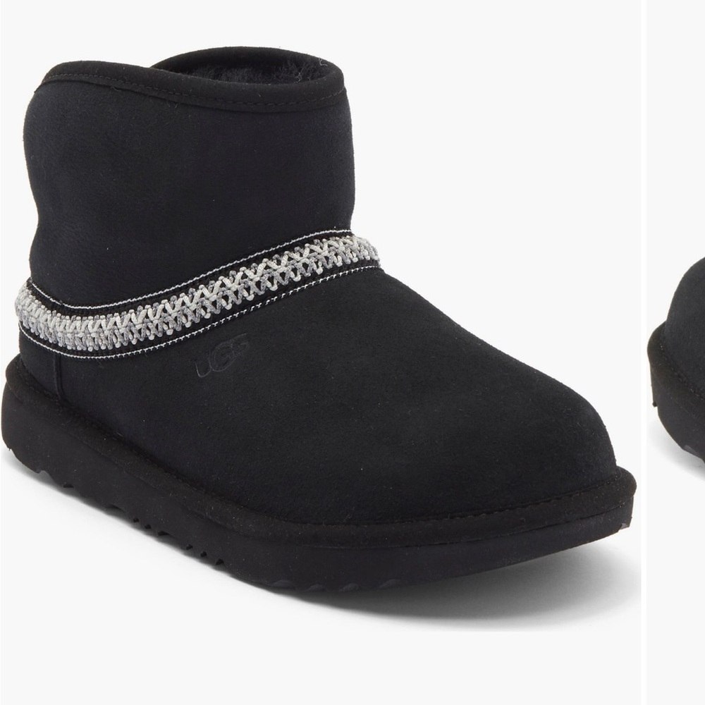 New Ugg Classic Crescent Tasman Mini Boots Booties Black Big Kids